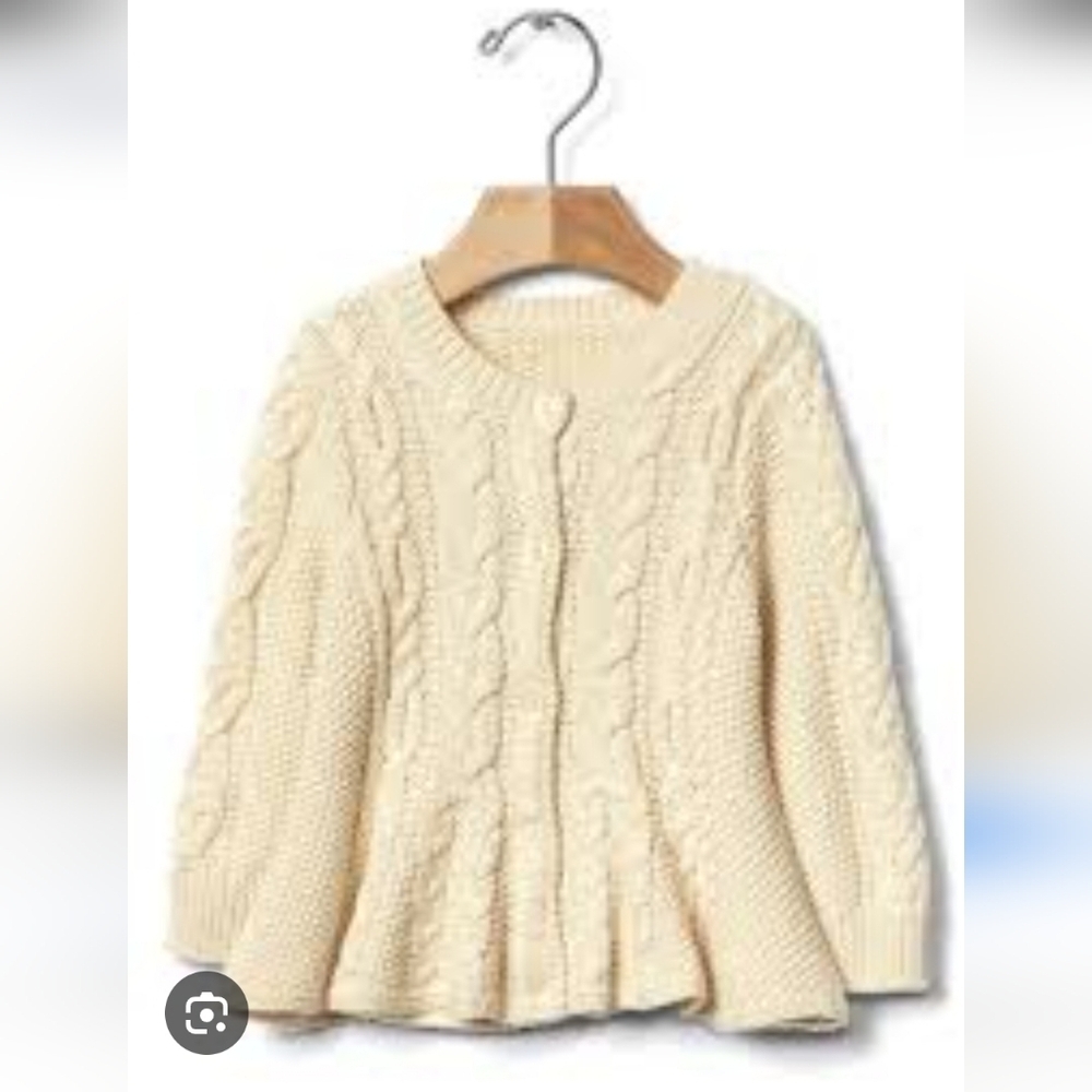 Gap Baby Cable Knit Cotton Button Up Sweater Size 12-18 Months